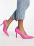 ASOS DESIGN Wide Fit Sterling mid heeled court shoes in pink