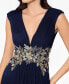 ფოტო #3 პროდუქტის Women's Embroidered V-Neck Gown