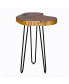 Фото #1 товара Hairpin Natural Live Edge Wood with Metal 20" Round End Table