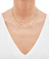 Фото #2 товара Italian Gold triple Layered Chain Necklace in 10k Gold, 17" + 2" extender