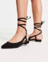 New Look ankle tie flat shoe in black