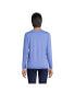 ფოტო #6 პროდუქტის Women's Tall Relaxed Supima Cotton Long Sleeve V-Neck T-Shirt