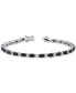 ფოტო #1 პროდუქტის Onyx & White Topaz (7/8 ct. t.w.) Link Bracelet in Sterling Silver