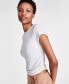 ფოტო #5 პროდუქტის Women's Short-Sleeve Side-Ruched Crop Top