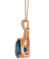 Le Vian deep Sea Blue Topaz (10 ct. t.w.) & Nude Diamond (7/8 ct. t.w.) Adjustable 20" Pendant Necklace in 14k Rose Gold