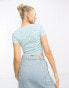 Фото #6 товара Daisy Street crop baby tee top in blue ditsy