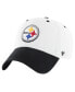 Фото #1 товара 47 Brand Men's White/Black Pittsburgh Steelers Double Header Diamond Clean Up Adjustable Hat