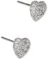 ფოტო #2 პროდუქტის Rhodium-Plated Pavé Heart Stud Earrings, Created for Macy's