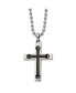 Фото #1 товара Chisel black IP-plated Center Cross Pendant Ball Chain Necklace