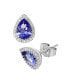 ფოტო #2 პროდუქტის Tanzanite (1-1/3 ct. tw.) & Diamond (1/8 ct.tw.) Pear Stud Earrings in 14k White Gold