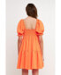 ფოტო #6 პროდუქტის Women's Classic Sweetheart Tiered Mini with Puff Sleeves Dress