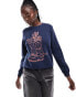 Фото #1 товара Wrangler cowboy boot print sweatshirt in navy