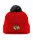 Фото #2 товара Men's Red Chicago Blackhawks Team Cuffed Knit Hat with Pom
