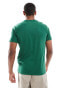 ASOS DESIGN t-shirt with chest print and front pocket in green