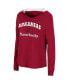 Women's Cardinal Arkansas Razorbacks Catalina Hoodie Long Sleeve T-Shirt Бордовый, S - фото #3