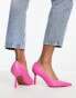 ASOS DESIGN Wide Fit Sterling mid heeled court shoes in pink