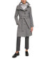 ფოტო #1 პროდუქტის Women's Wool Blend Belted Buttoned Coat