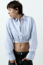 Cropped gabardine shirt