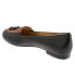 Trotters Caroline T1666-028 Womens Black Leather Slip On Loafer Flats Shoes