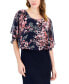 ფოტო #4 პროდუქტის Petite Printed Cape-Overlay Sheath Dress