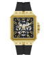 GUESS Men's 42mm Watch - Black Strap Black Dial Gold Tone Case GW0637G2