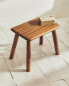 Bevelled acacia stool Коричневый, 33 x 25 x 22 cm - фото #7