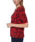 ფოტო #5 პროდუქტის Women's Floral Print Puff-Sleeve Top