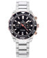 ფოტო #1 პროდუქტის Men's Skipper Dual Time Zone Stainless Steel Bracelet Watch 44mm, Created for Macy's
