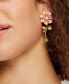 Gold-Tone Bloom In Color Linear Earrings
