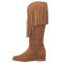 Фото #3 товара Dingo Hassie Fringe Round Toe Wedge Pull On Womens Brown Casual Boots DI935-255