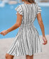 ფოტო #3 პროდუქტის Women's Geo Print Smocked Waist Mini Beach Dress