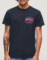 Фото #1 товара Superdry Neon vintage logo t-shirt in eclipse navy