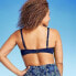 Lands' End Women's UPF 50 Floral Print Underwire Twist-Front Bikini Top - Blue 4