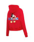 ფოტო #2 პროდუქტის Women's Red Mickey Friends Mickey Mouse Bold Expression Oversized Cropped Pullover Hoodie