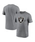 ფოტო #1 პროდუქტის Men's Heather Charcoal Las Vegas Raiders Legend Logo Performance T-shirt