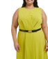 Plus Size Belted Sleeveless Midi Dress