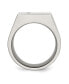 Titanium Polished CZ Signet Ring