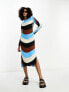 Фото #4 товара River Island stripe column midi dress in bright blue