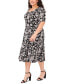 Фото #4 товара Plus Size Scoop-Neck Elbow-Length Midi Dress