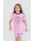 ფოტო #3 პროდუქტის Girls Pajama Shirt and Shorts Sleep Set Tie Dye Pink