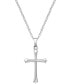 Macy's sterling Silver Necklace, Pointed Tip Cross Pendant