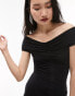 Фото #4 товара Topshop jersey ruched front mini dress in black