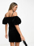 Фото #7 товара & Other Stories off-shoulder velvet mini dress in black