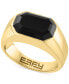 ფოტო #1 პროდუქტის EFFY® Men's Onyx Ring in 14k Gold-Plated Sterling Silver
