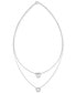 ფოტო #3 პროდუქტის Diamond Double Heart 16-1/2" Layered Pendant Necklace (1/6 ct. t.w.) in Sterling Silver