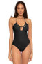 Фото #1 товара BECCA Candice 299185 Convertible Halter One Piece Swimsuit, Black, M