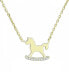 Decent Rocking Horse Gold Plated Necklace N0000688