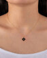 ფოტო #2 პროდუქტის Clear Cubic Zirconia and Black Enameled Clover Pendant