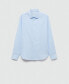 Фото #6 товара Men's Regular-Fit Striped Cotton-Linen Shirt