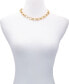 ფოტო #2 პროდუქტის Gold-Tone Color Oval Link Logo 18" Collar Necklace